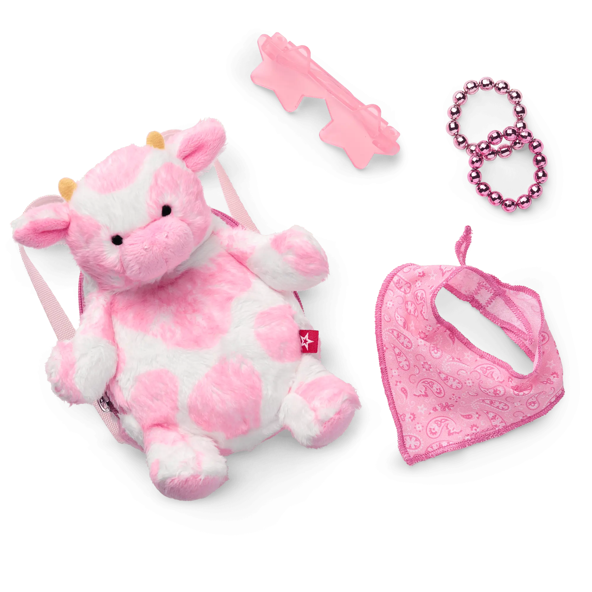 Glam Pink Cowgirl Outfit & Pink Spotted Cow Backpack & Accessory Set Bundle - Image 14