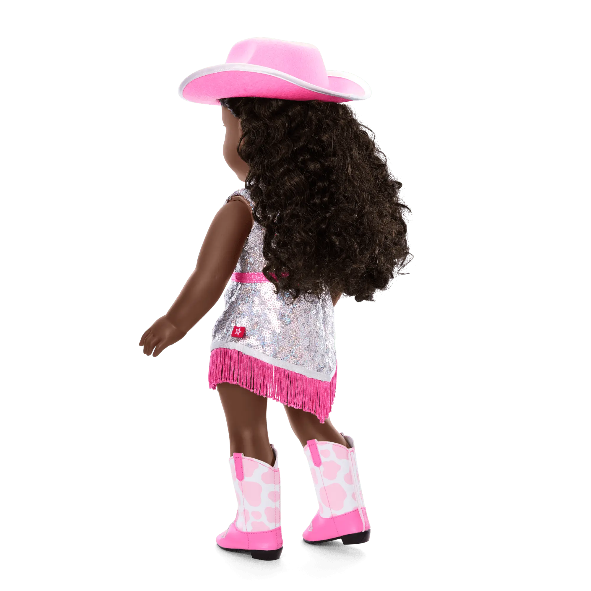 Glam Pink Cowgirl Outfit & Pink Spotted Cow Backpack & Accessory Set Bundle - Image 11