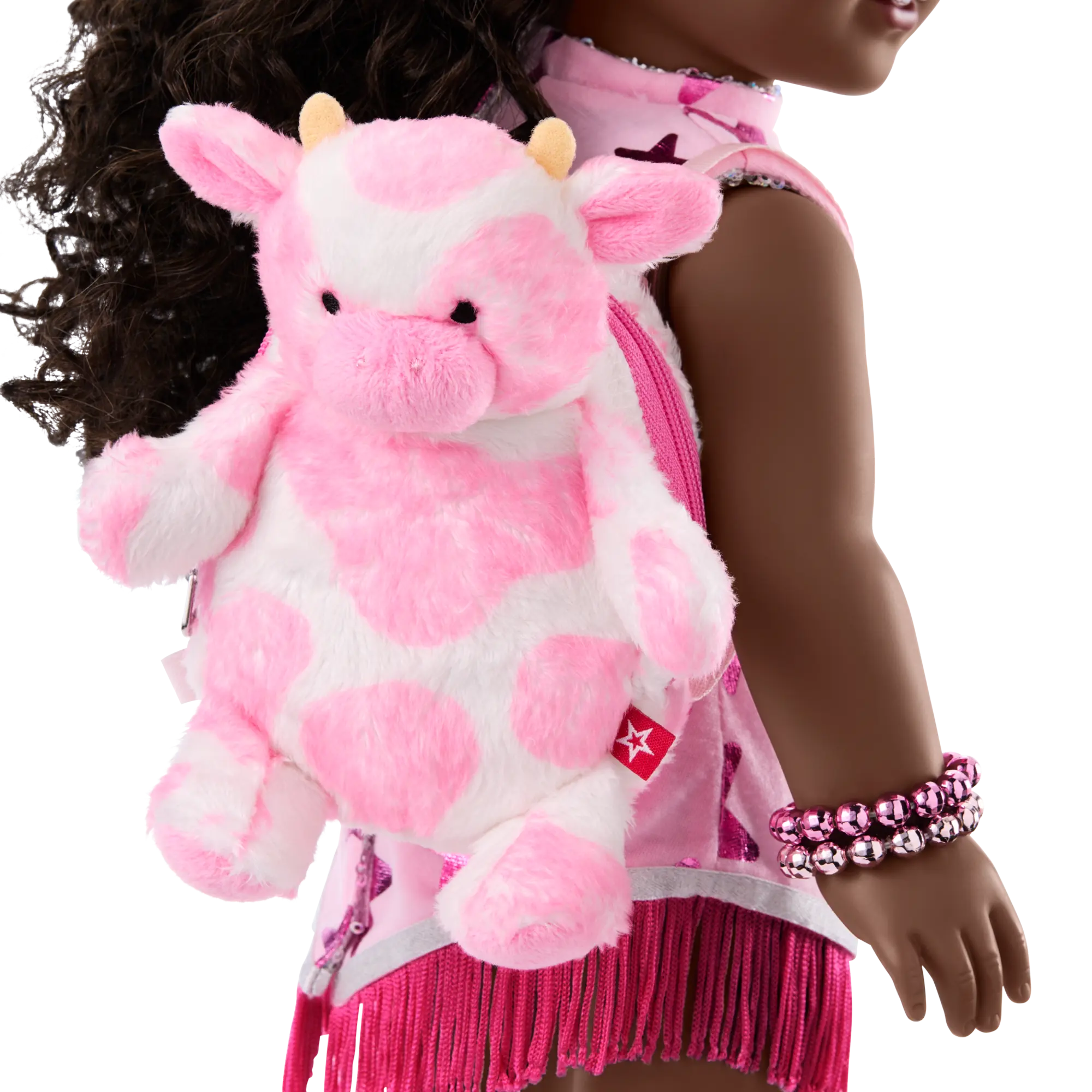 Glam Pink Cowgirl Outfit & Pink Spotted Cow Backpack & Accessory Set Bundle - Image 13
