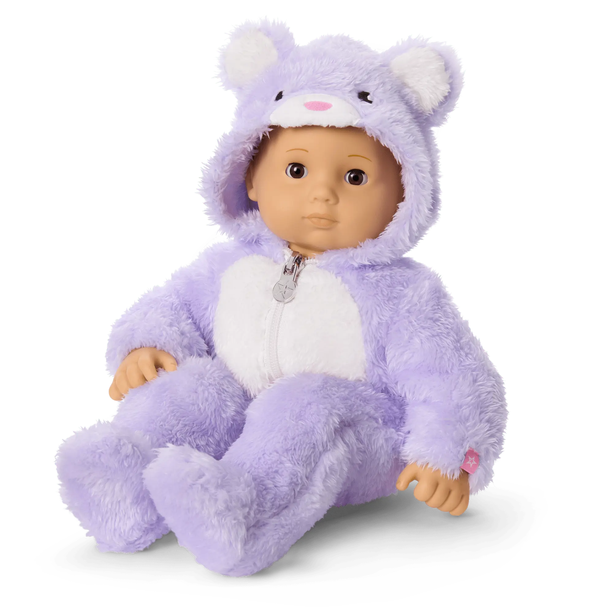 Lovable Lavender Bear One-Piece Outfit For Bitty Baby Dolls - Image 2
