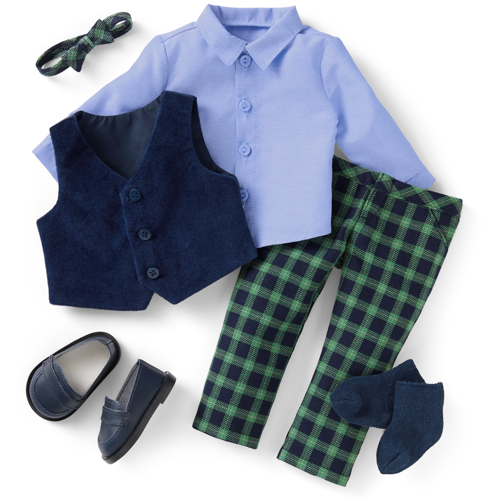 American Girl X Janie And Jack Tartan Plaid Outfit For 18-Inch Dolls