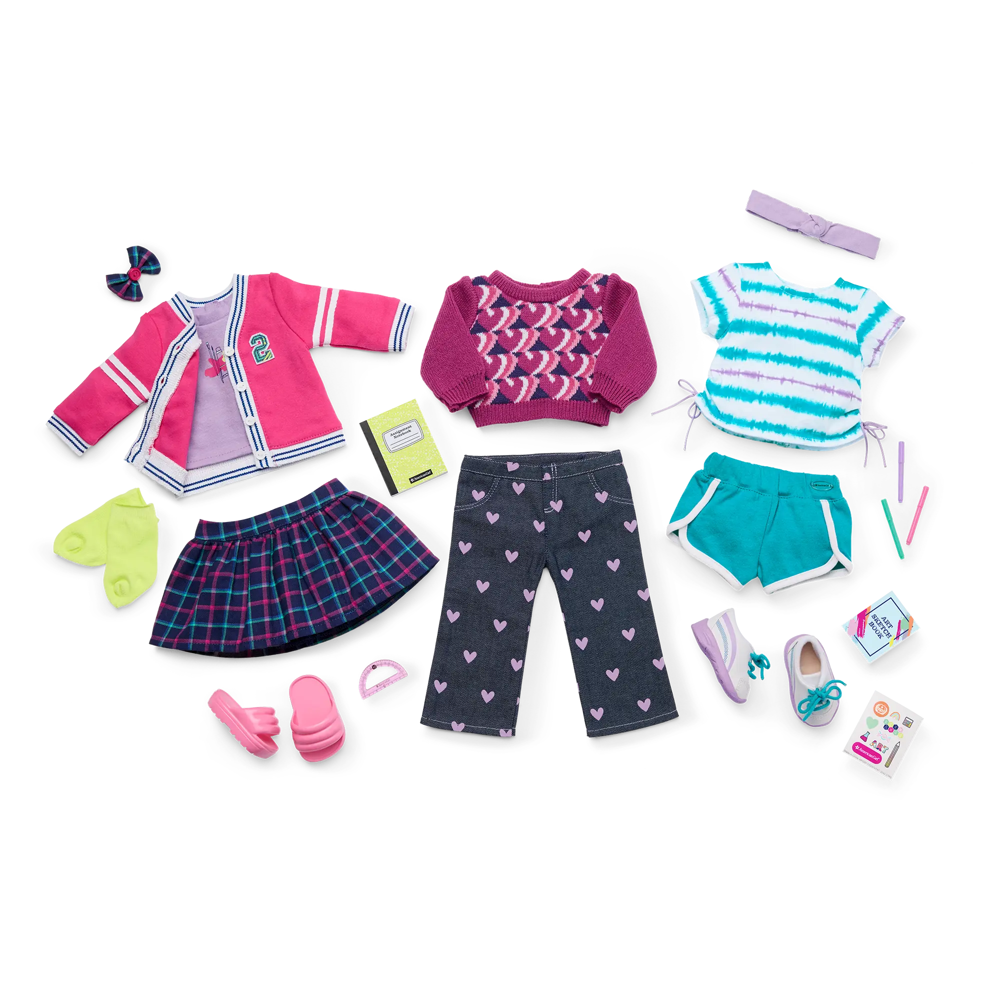 School-Day Style Outfit Set For 18-Inch Dolls