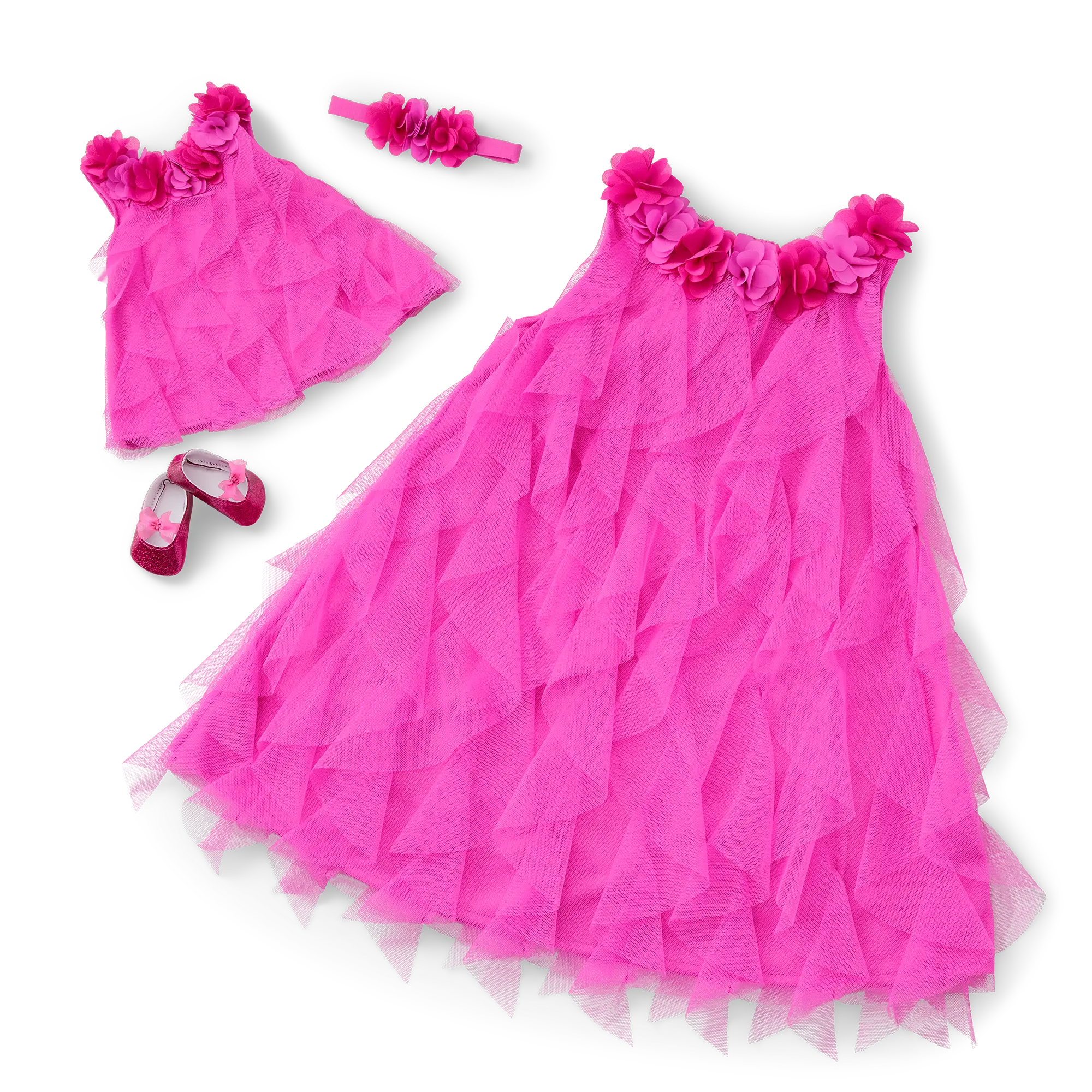 Party-Pink Birthday Dresses For Little Girls & Bitty Baby Dolls - Image 3