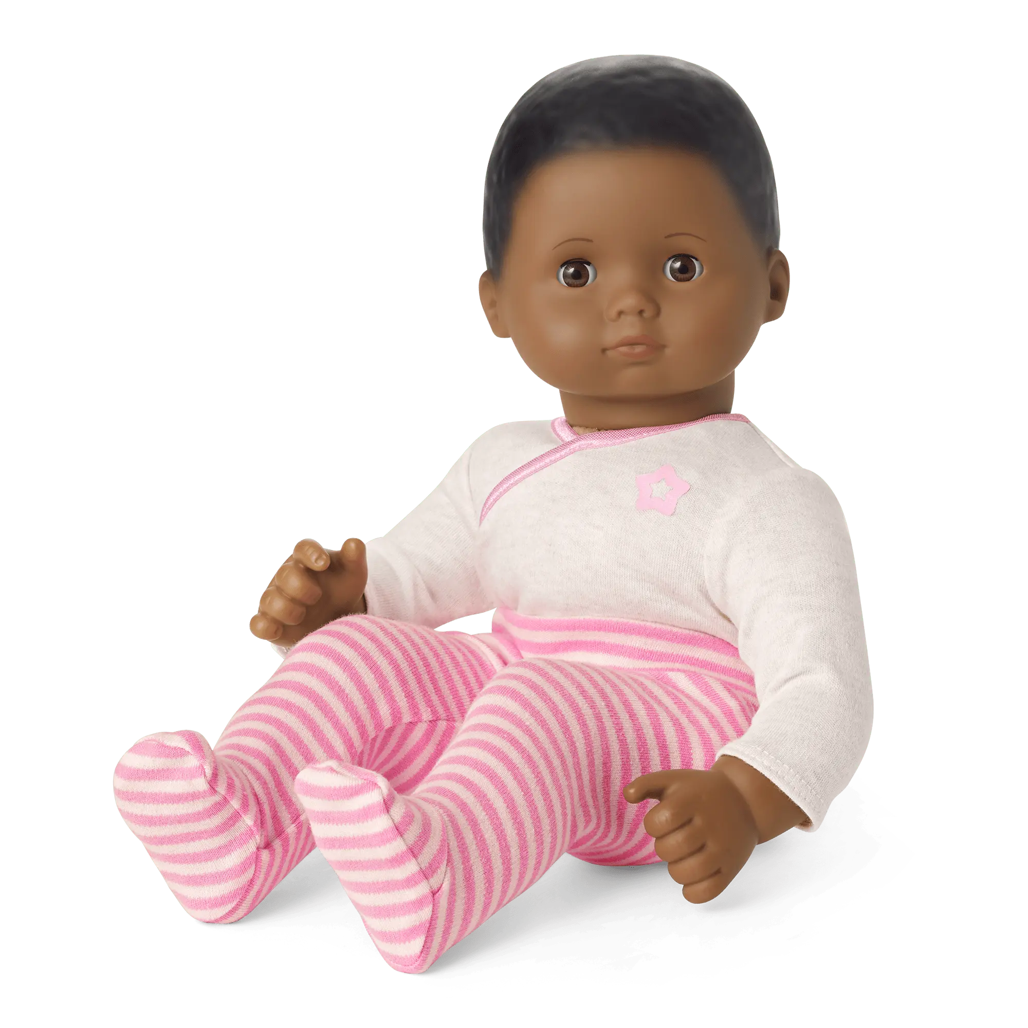 Bitty Baby Doll #1 With Black Hair In Pretty Pink