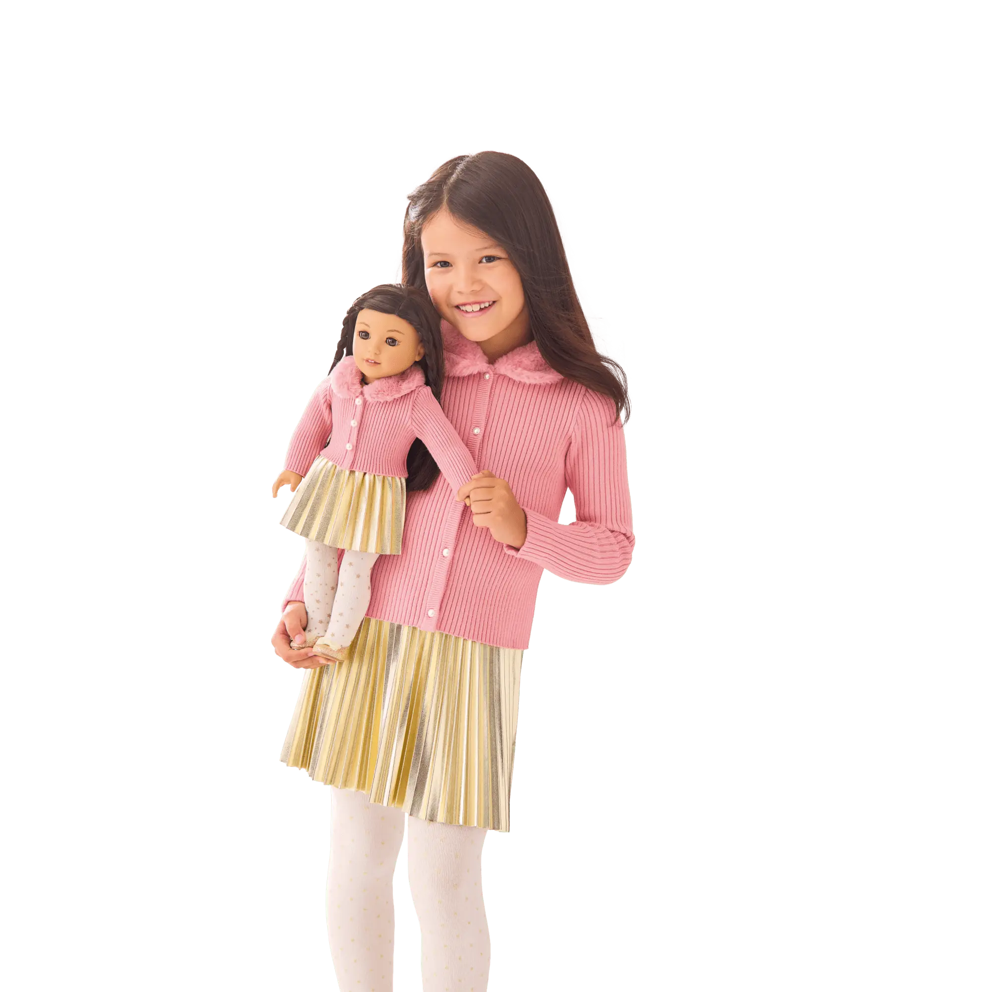 American Girl X Janie And Jack Rosy Ribbed Cardigan For 18-Inch Dolls - Image 5