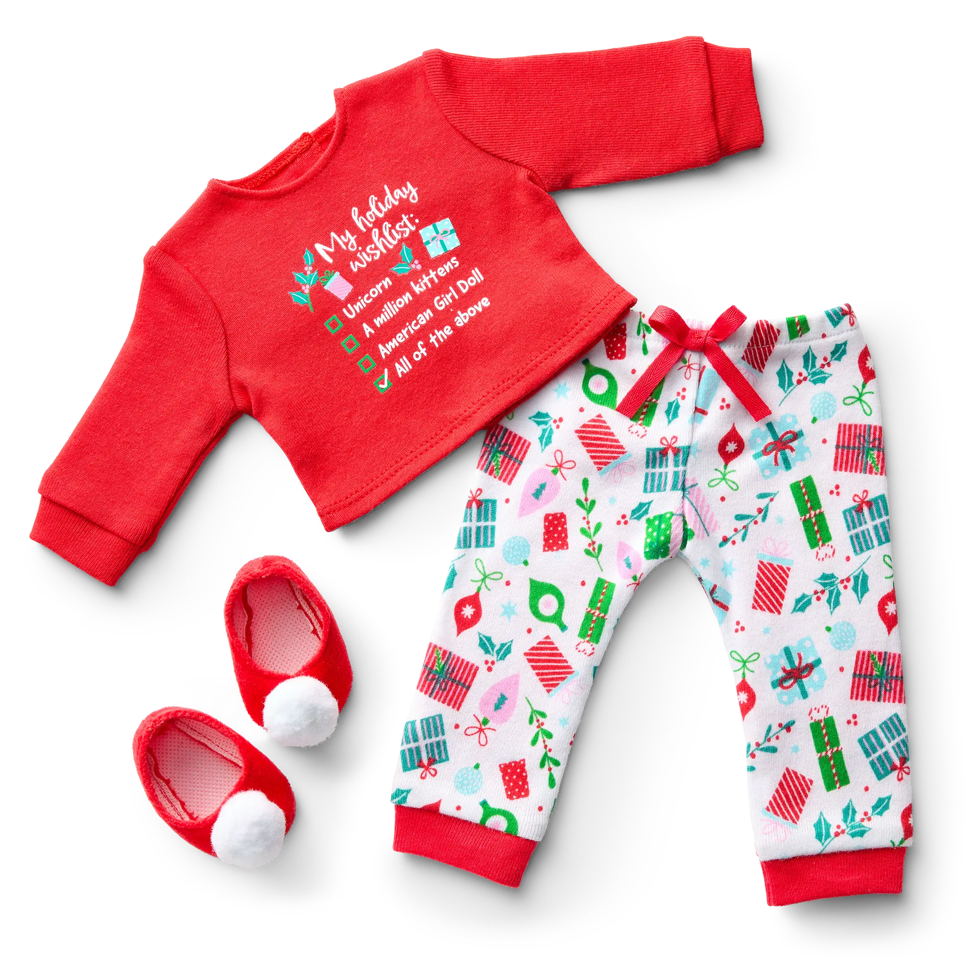 Holiday Wish List Pjs For 18-Inch Dolls
