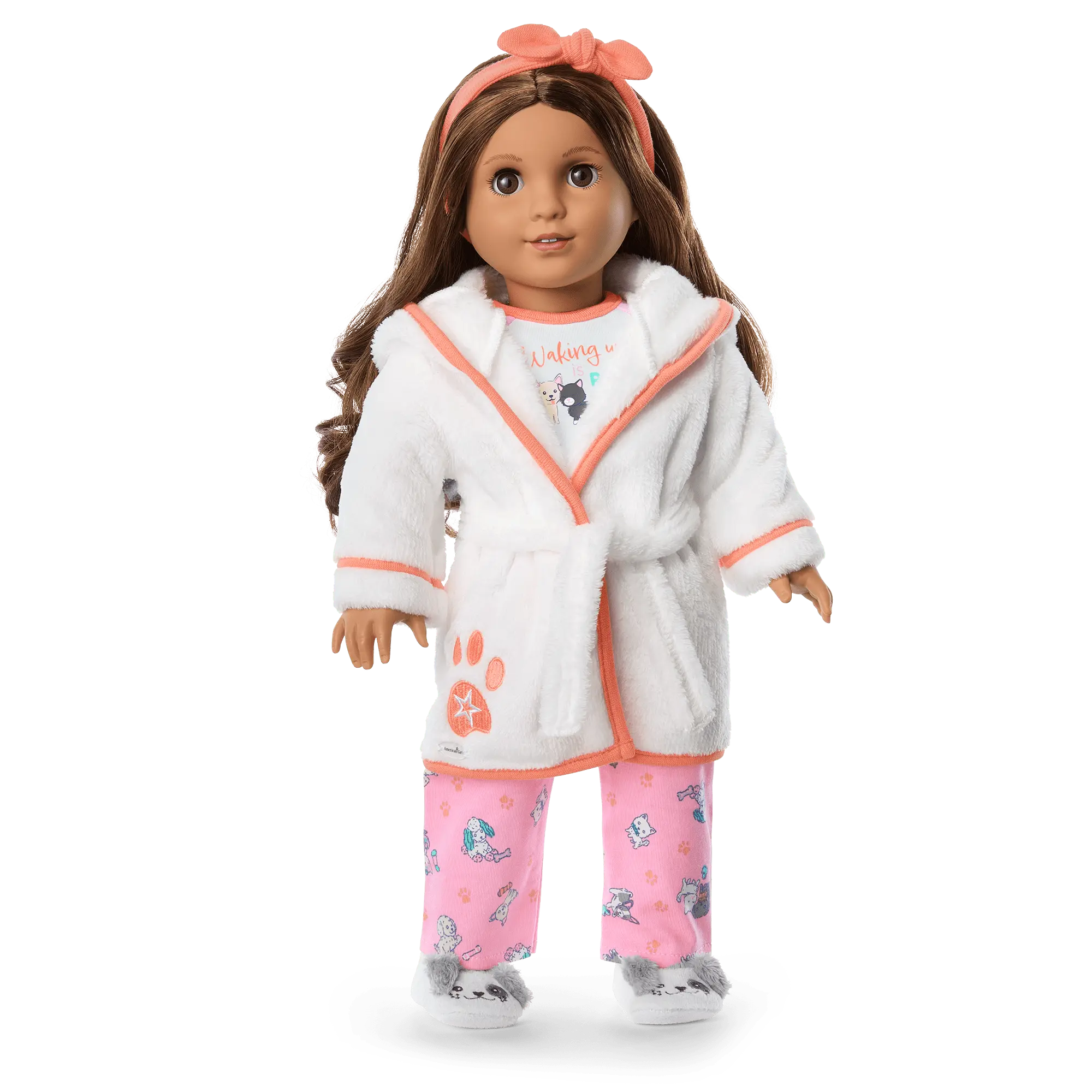 Comfy Puppy Robe Set For Girls & 18-Inch Dolls - Image 7