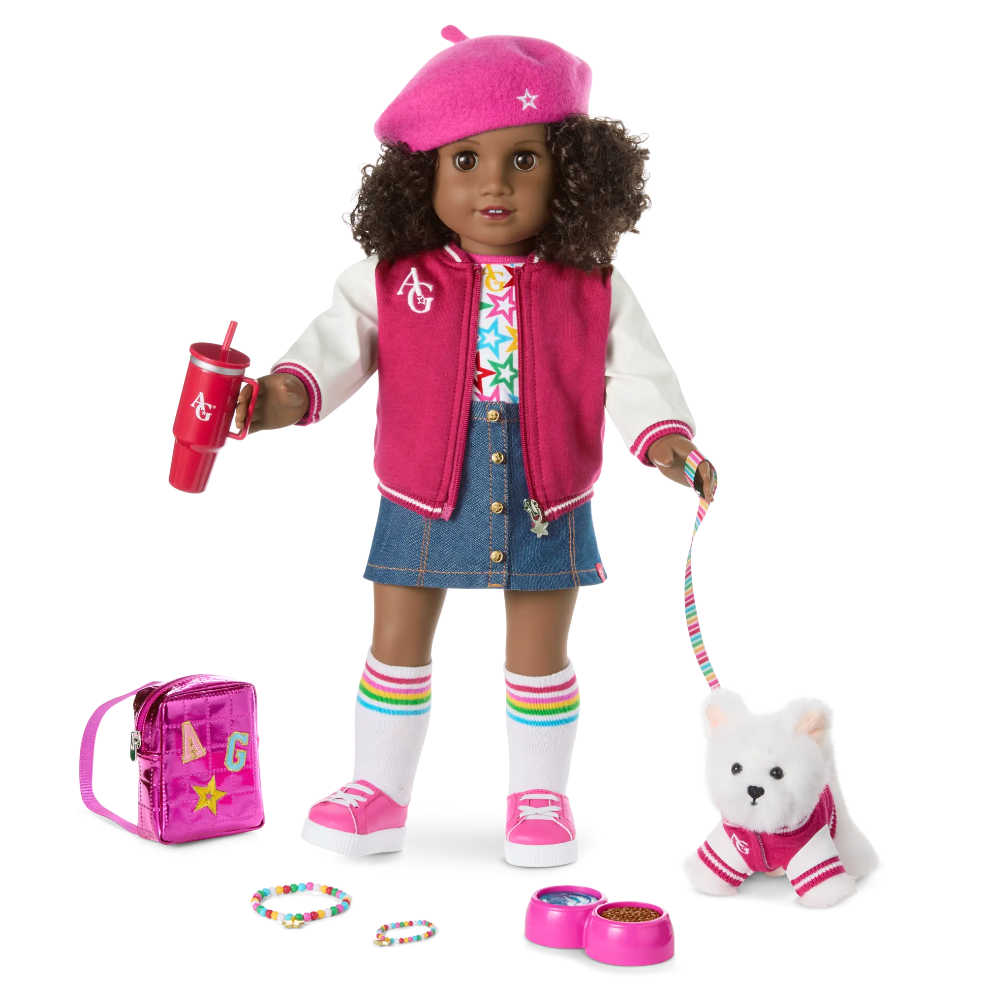 Truly Me 18-Inch Doll #112, Puppy, Mini Backpack & Accessories Ag Star Squad Bundle