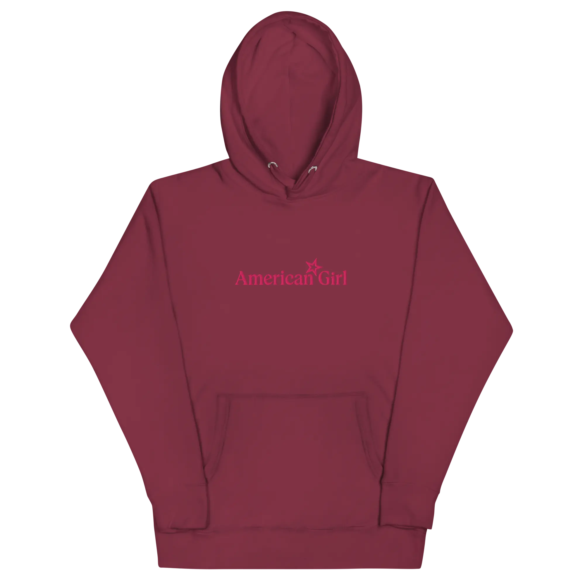 American Girl Burgundy Hoodie For Adults