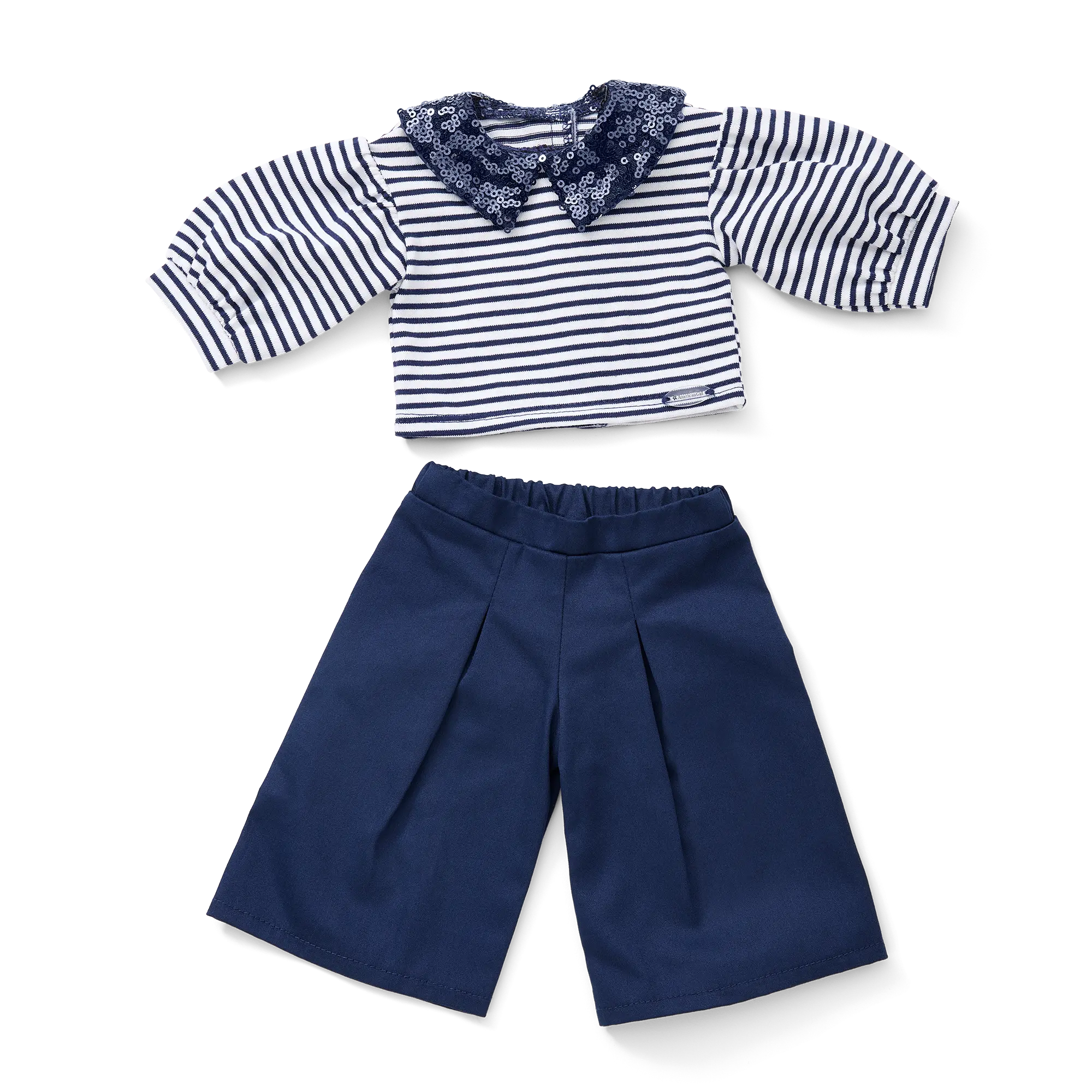 American Girl X Something Navy Stripes & Sparkle Shirt & Pants Set For 18-Inch Dolls