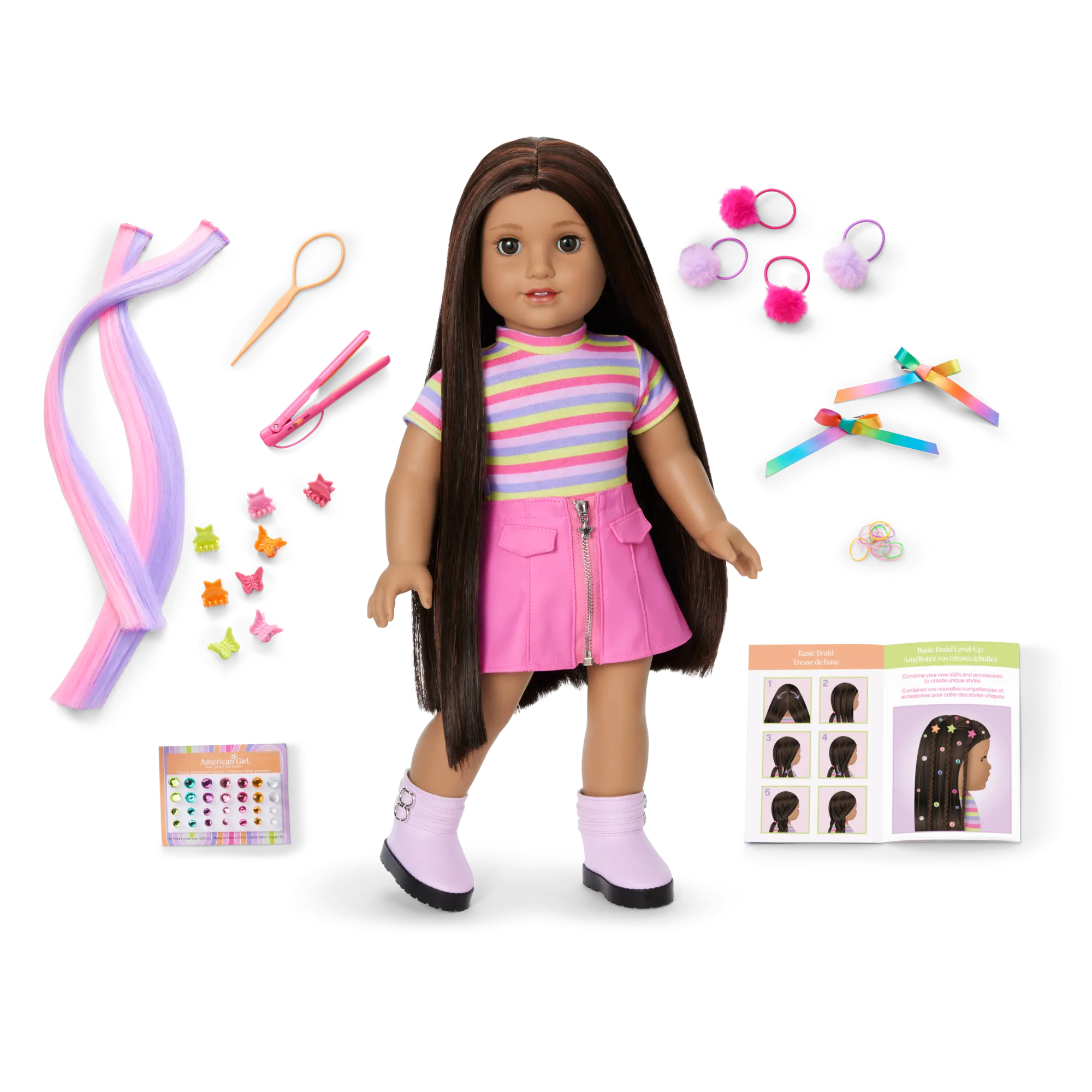 Long Hair Looks By Truly Me 18-Inch Doll #134 & Hair Accessories