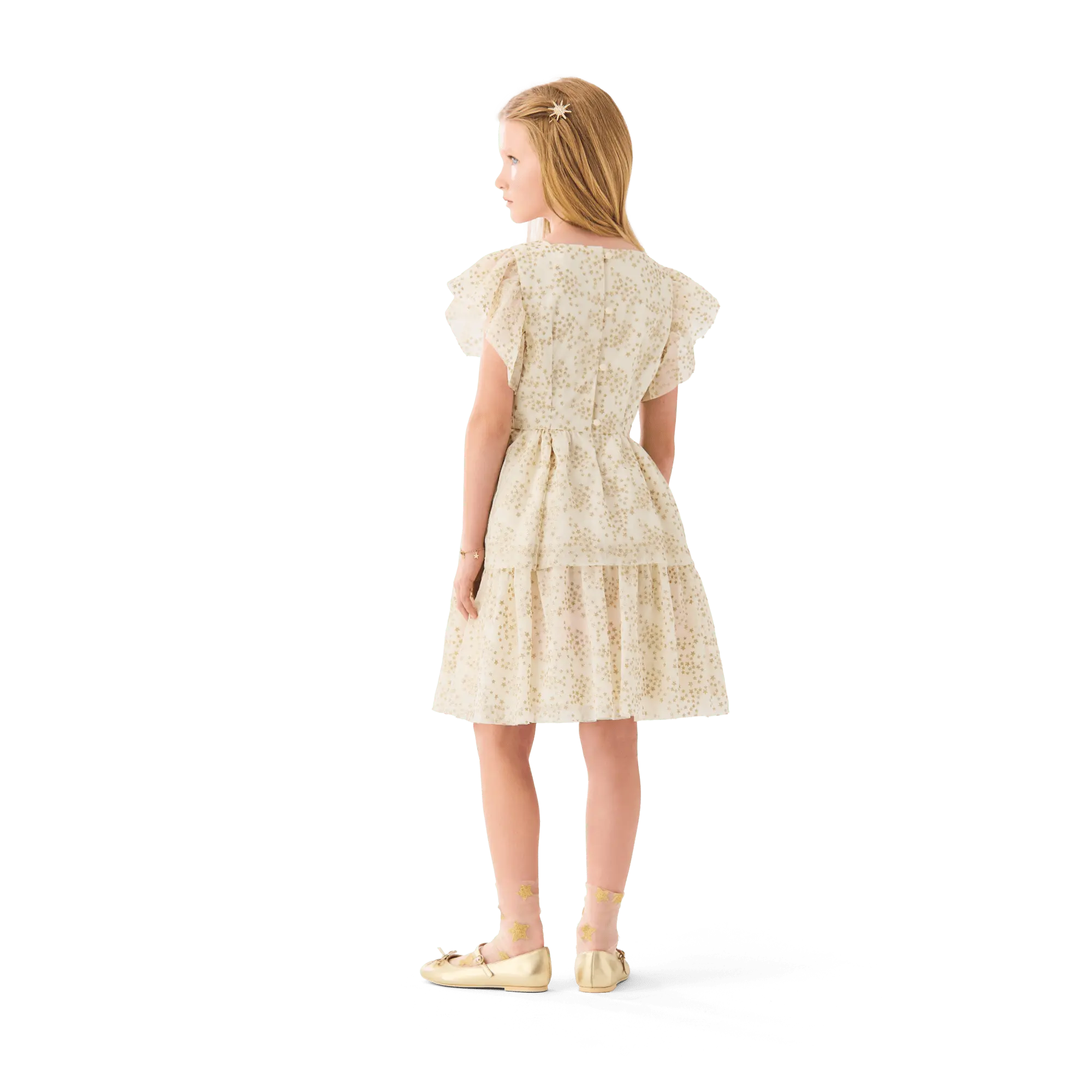 American Girl X Janie And Jack Sparkly Cream Celebration Dress For Little Girls & Girls - Image 3