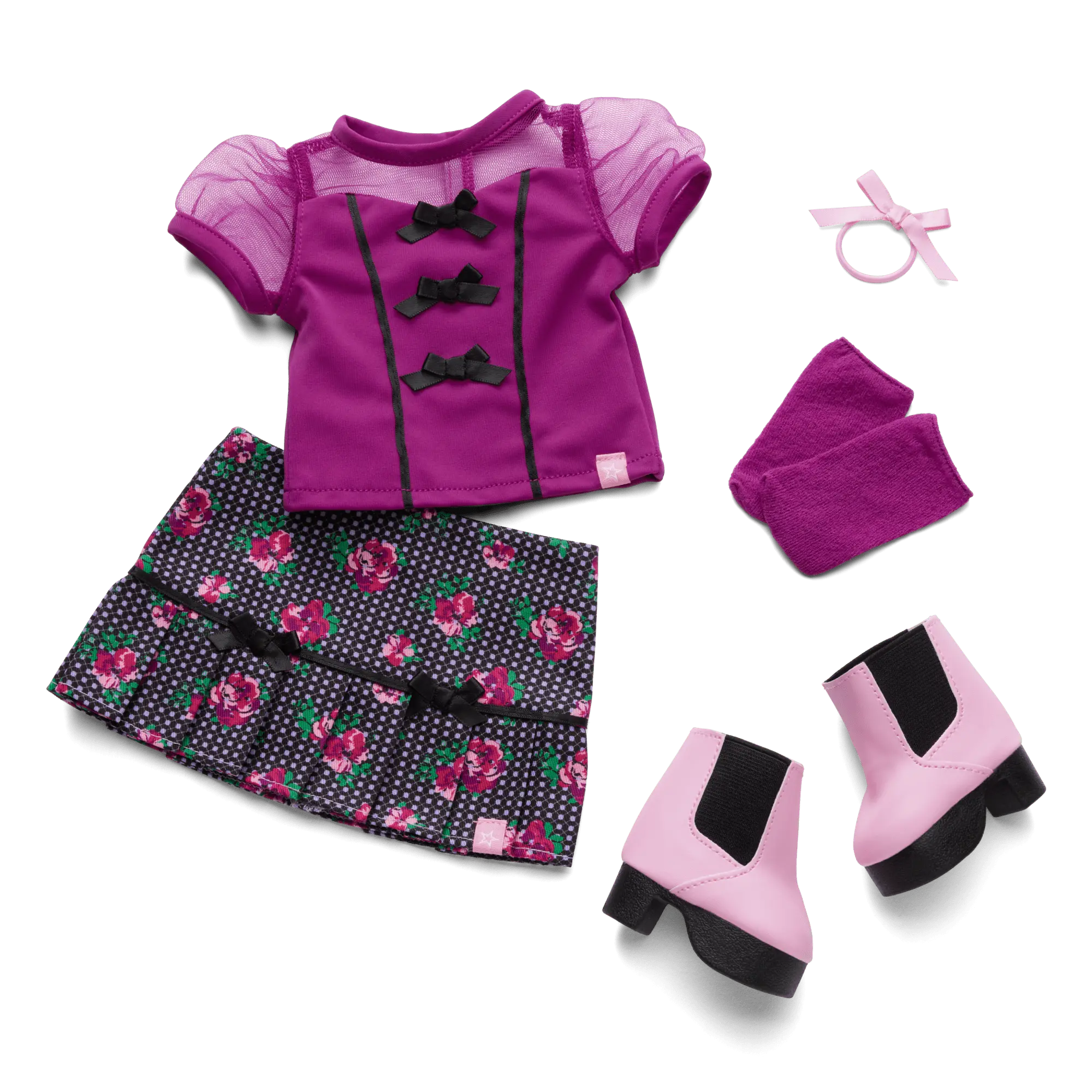 Bows & Blooms Outfit For 18-Inch Dolls