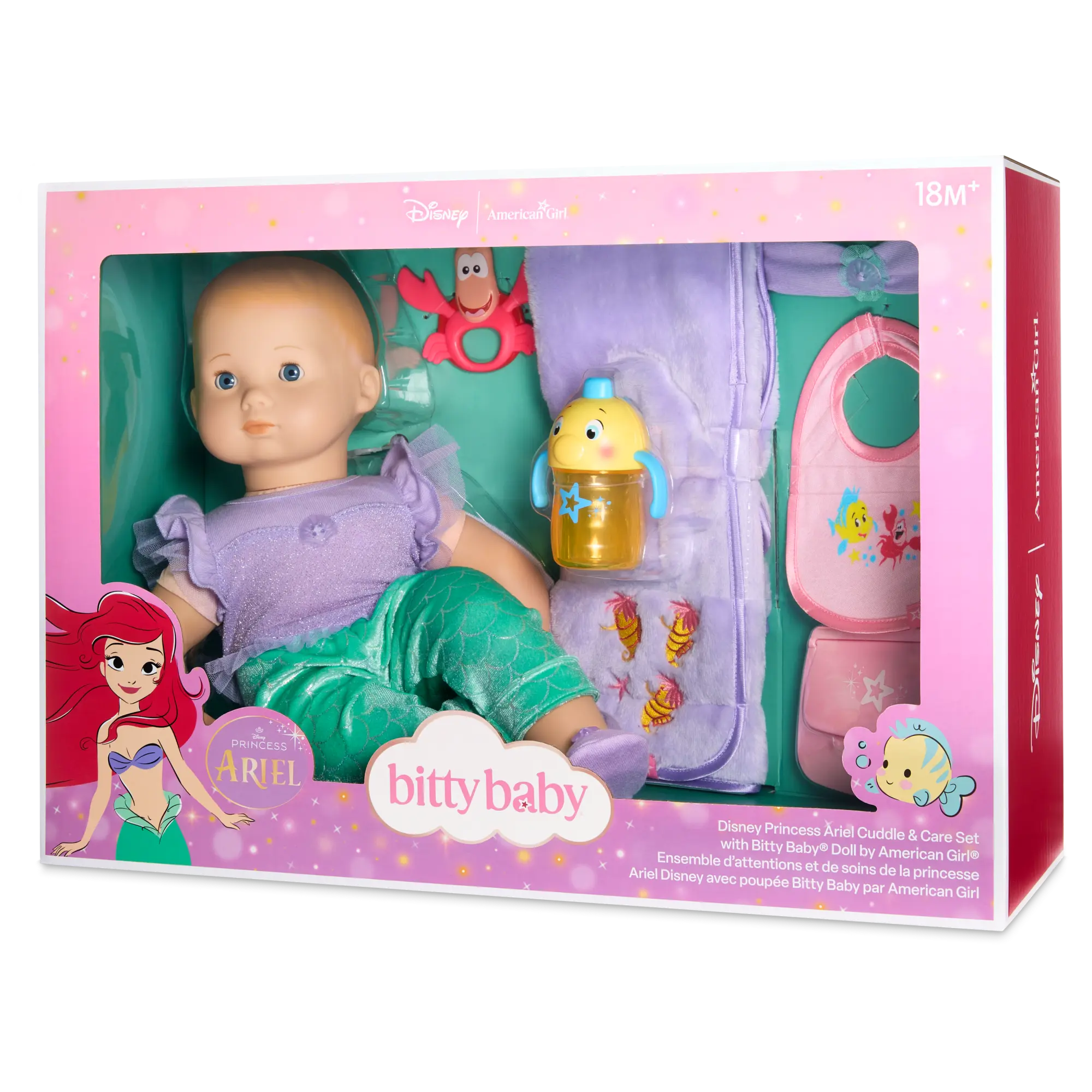 Disney Princess Ariel Cuddle & Care Set With Bitty Baby Doll By American Girl - Image 12