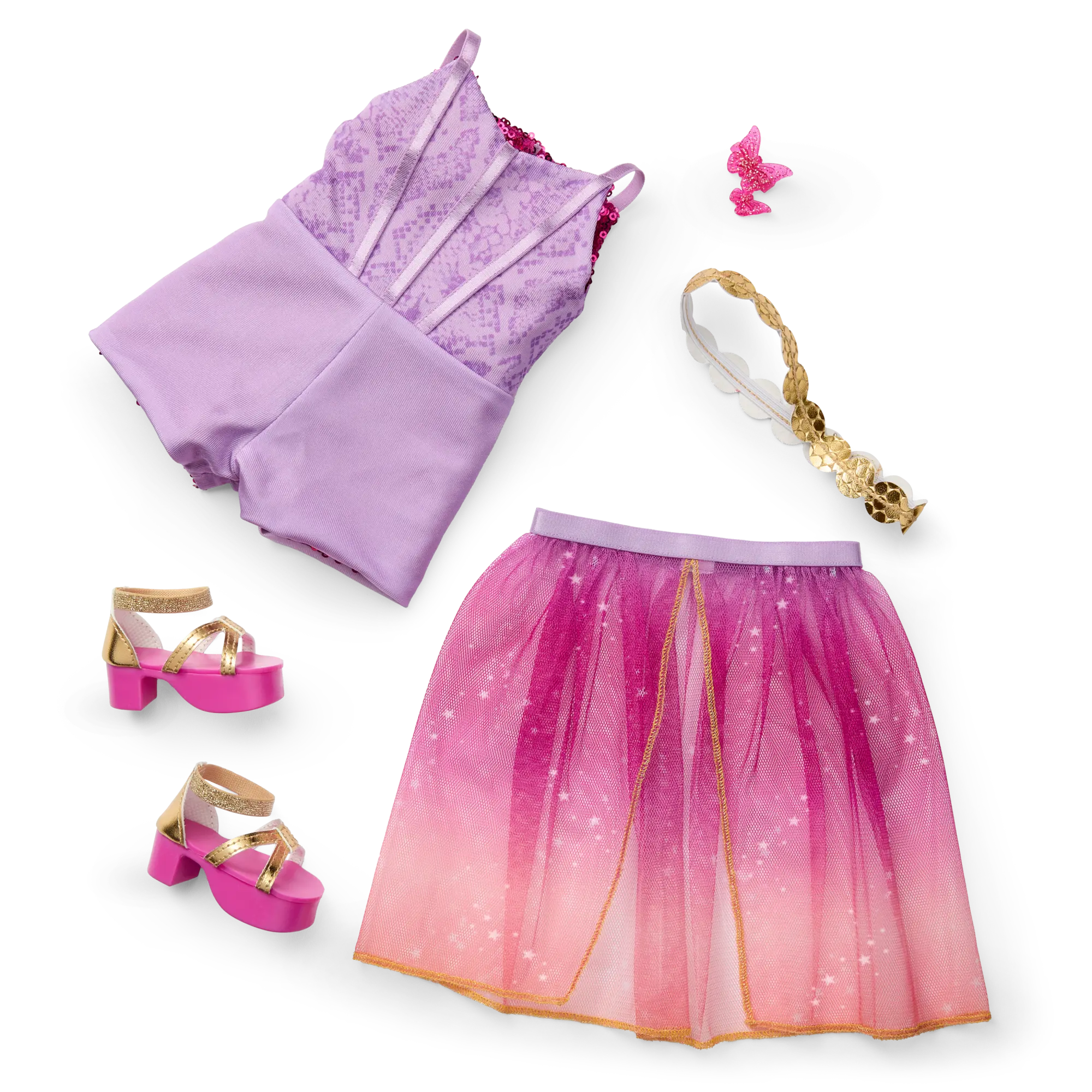 Glam Sparkly Concert Outfit & Colorful Teddy Bear Backpack & Accessory Set Bundle - Image 3