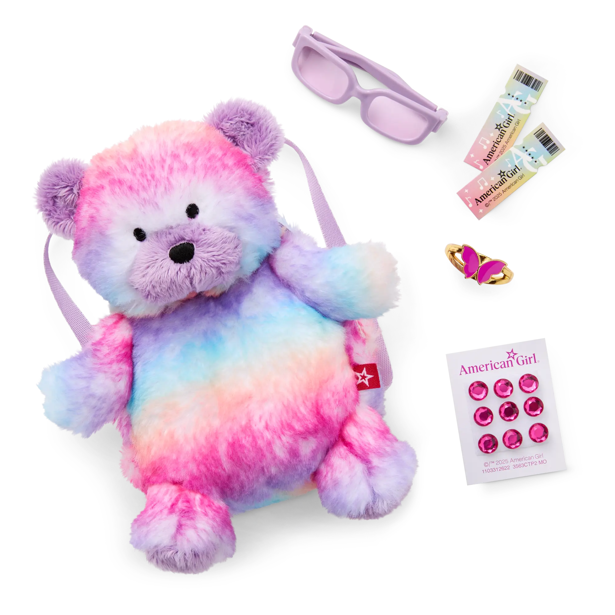 Glam Sparkly Concert Outfit & Colorful Teddy Bear Backpack & Accessory Set Bundle - Image 4
