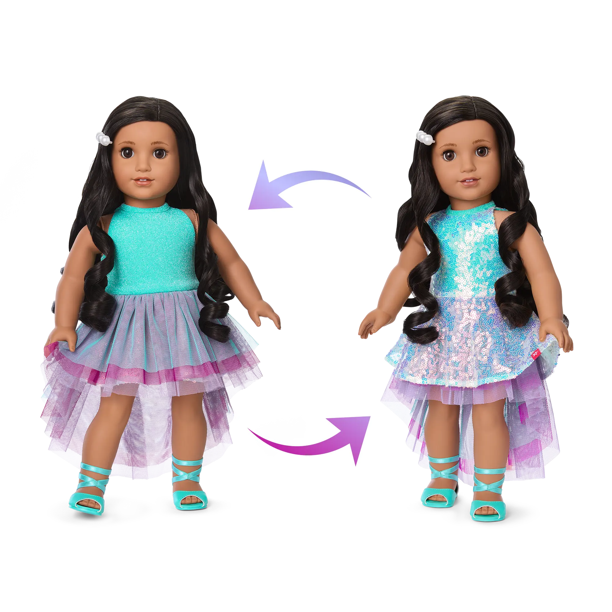 Glam Shimmering Ocean Outfit For 18-Inch Dolls - Image 3