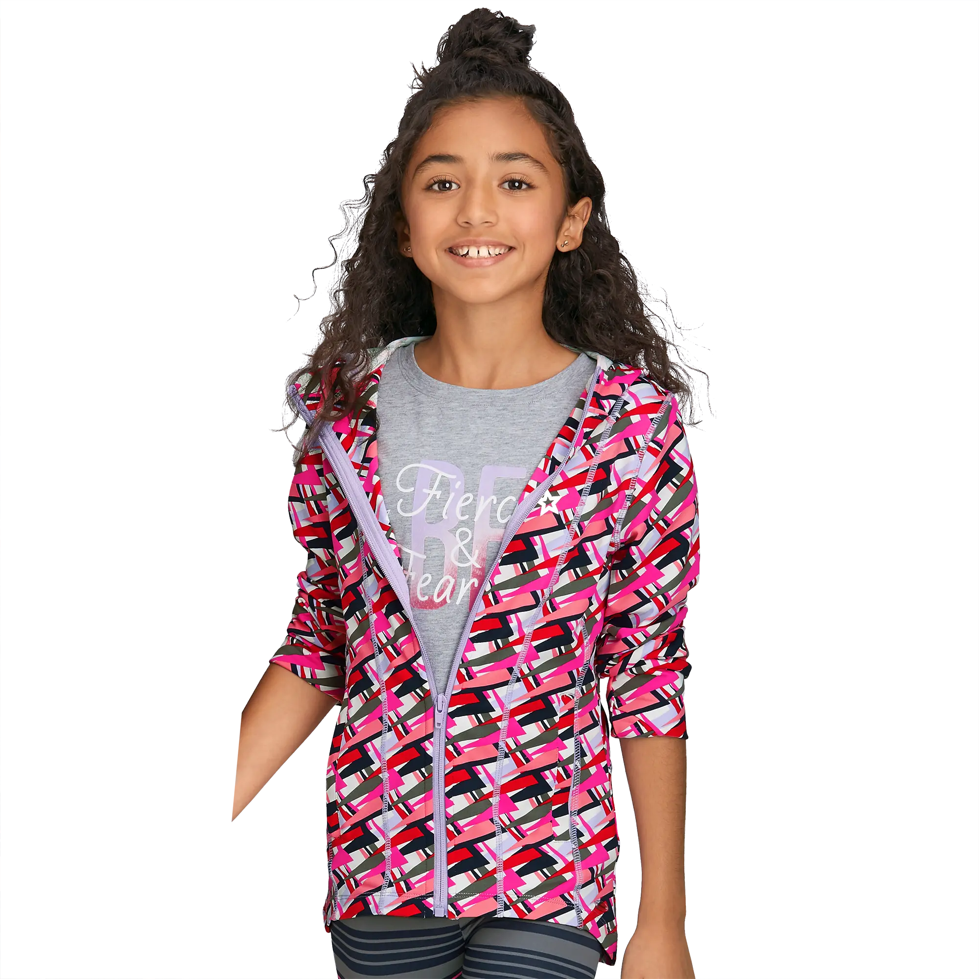 Feeling Fierce Print Jacket For Girls