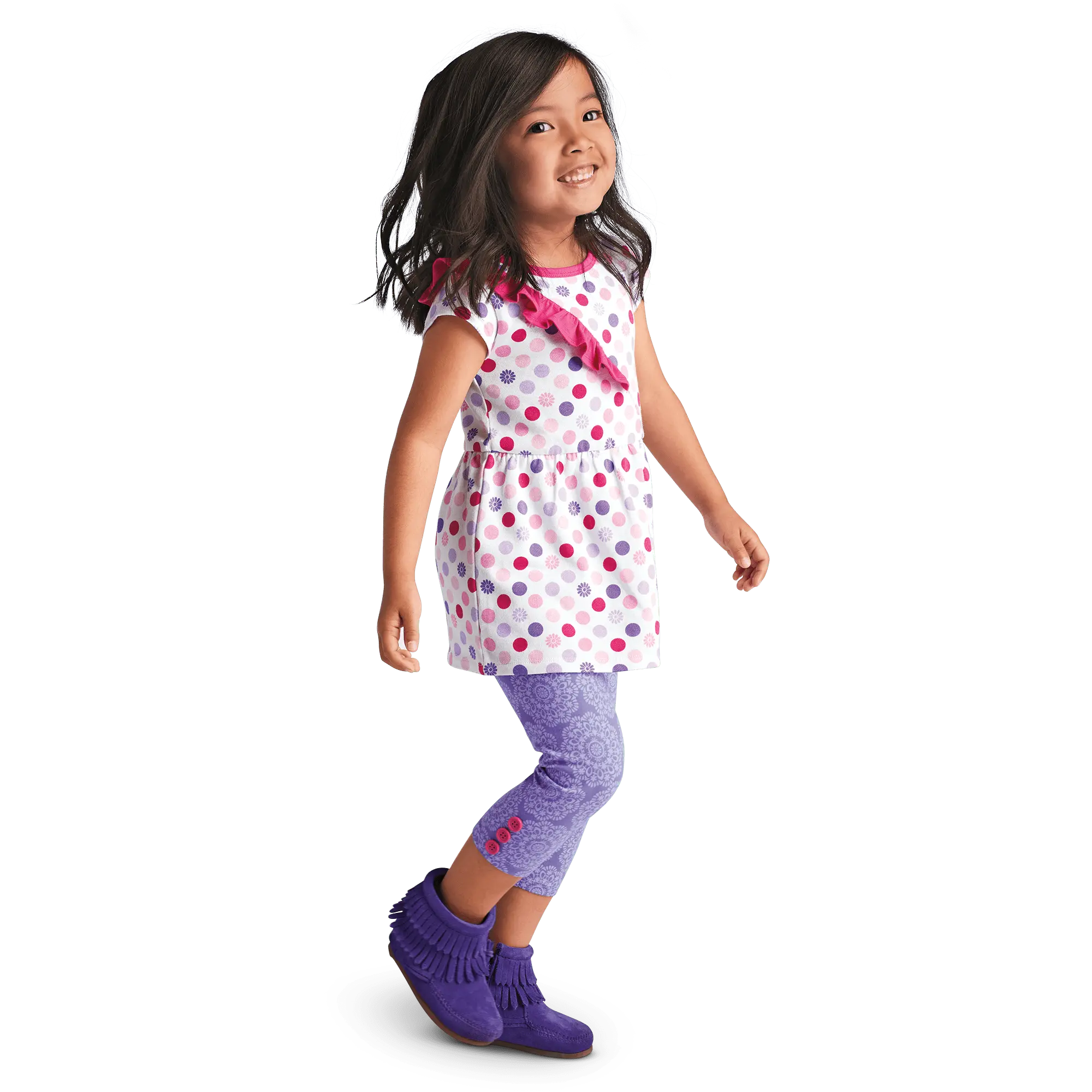 Playful Floral Leggings For Little Girls - Image 2