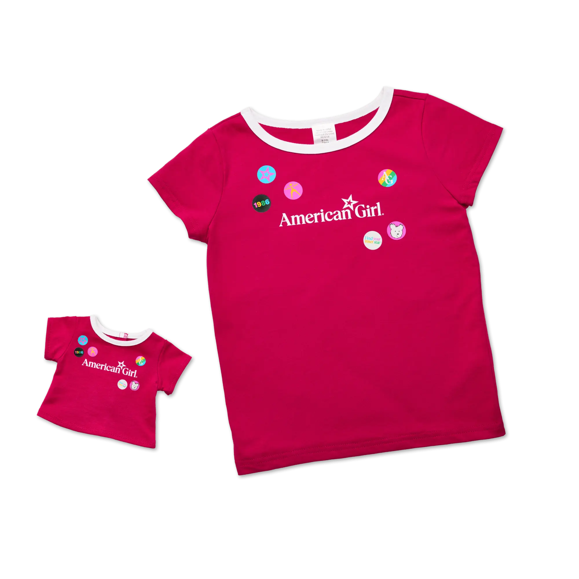 Matching Ag Grin Pins Ringer Tee Set For Girls & 18-Inch Dolls - Image 10