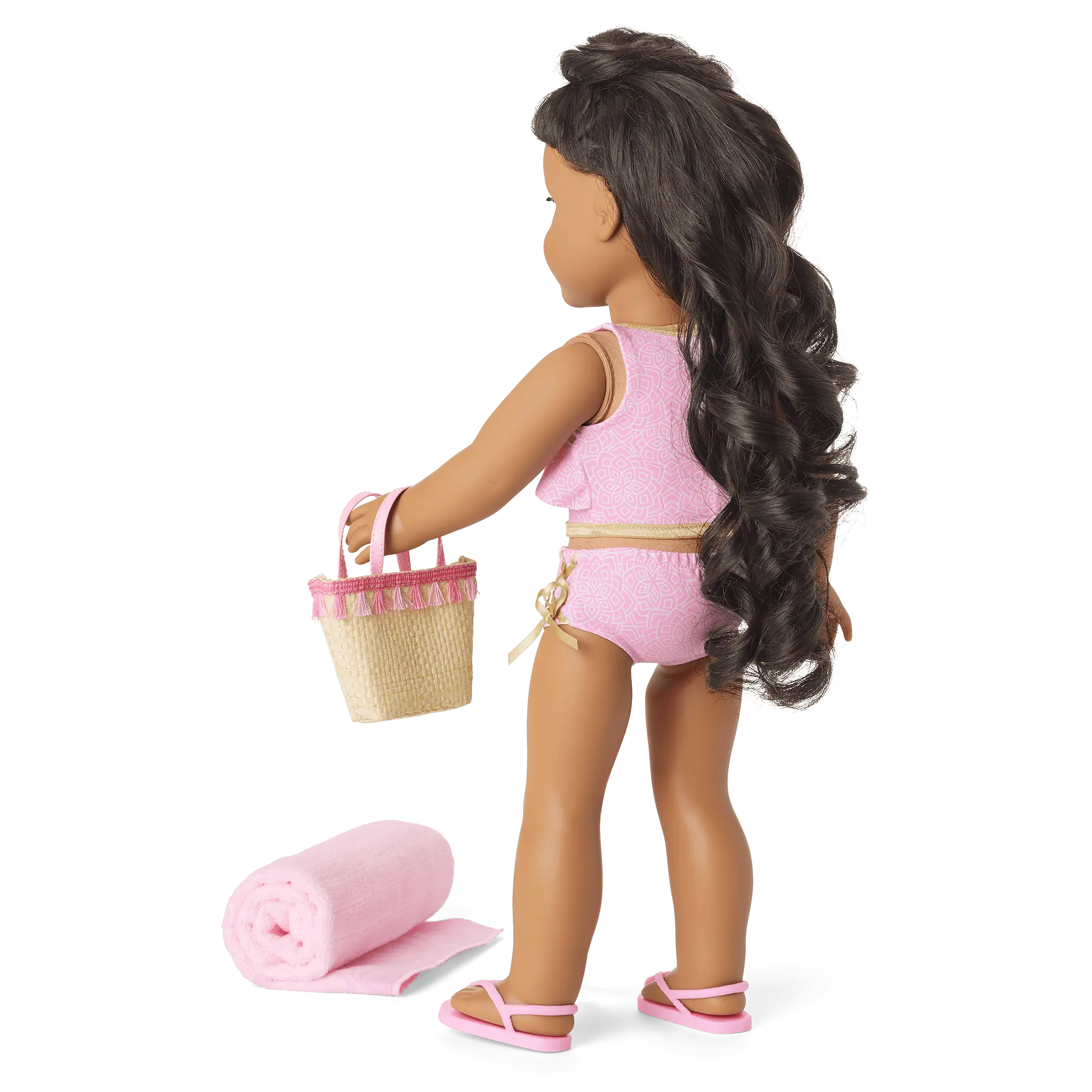 Rosy Resort Swimsuit For 18-Inch Dolls - Image 3