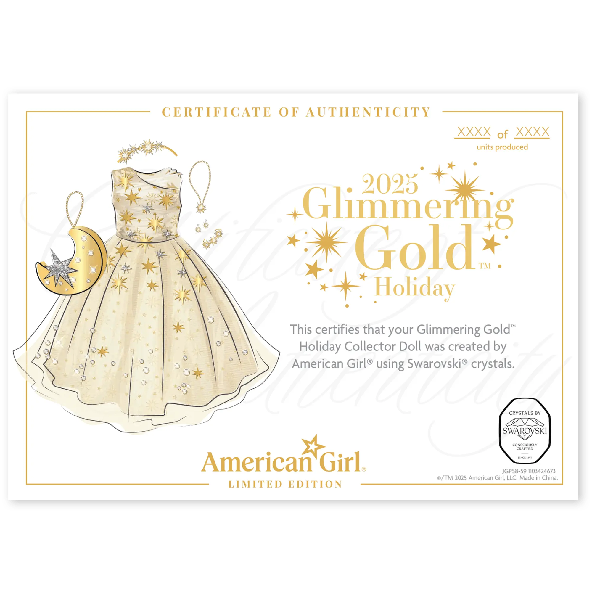 American Girl 2025 Glimmering Gold Holiday Collector Doll - Image 15