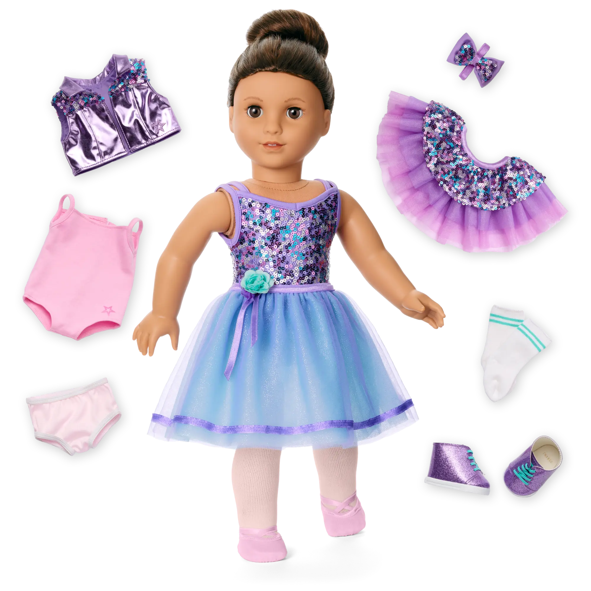 Truly Me #117 Doll & Dance All Day Set With Wavy Dark-Brown Hair