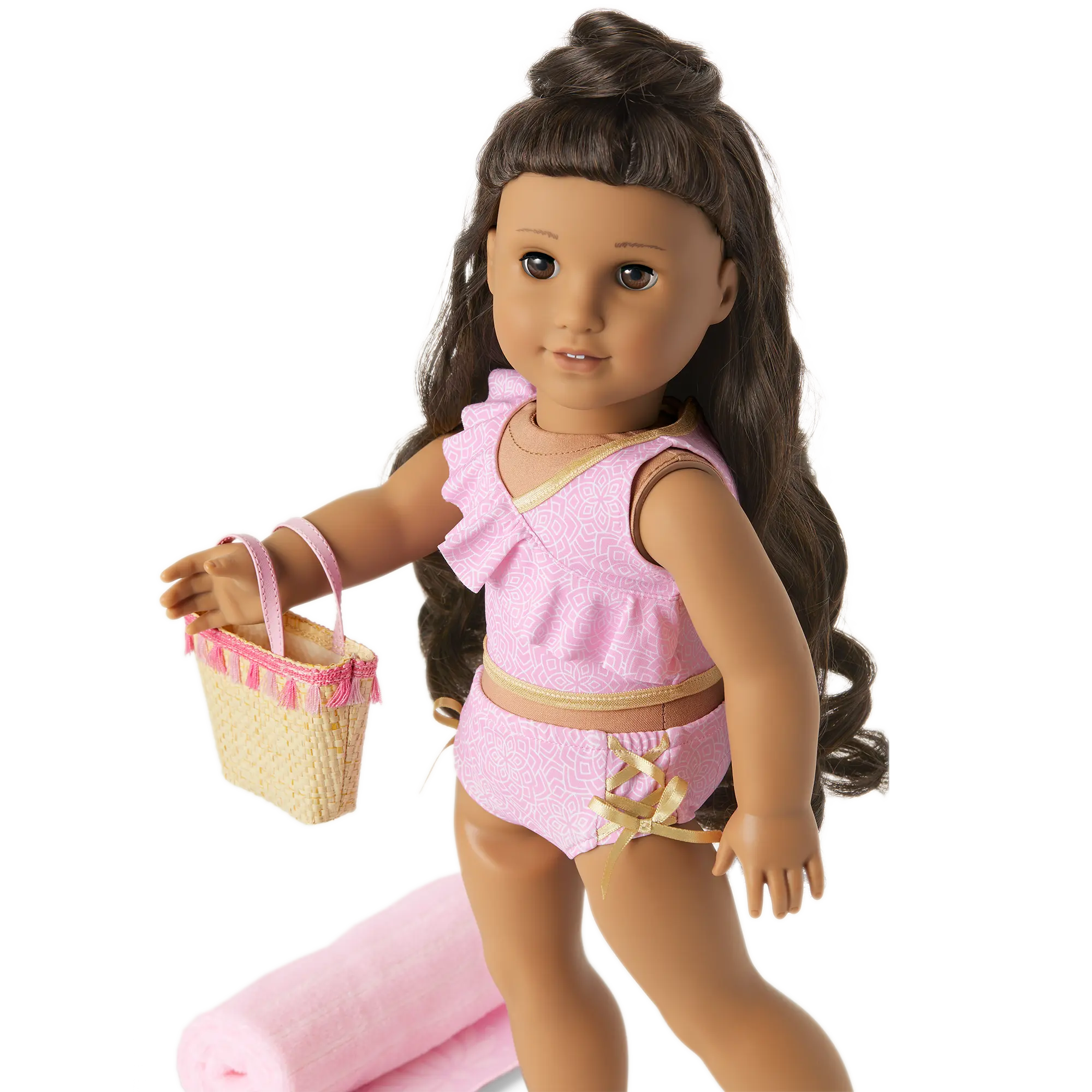 Rosy Resort Swimsuit For 18-Inch Dolls - Image 4