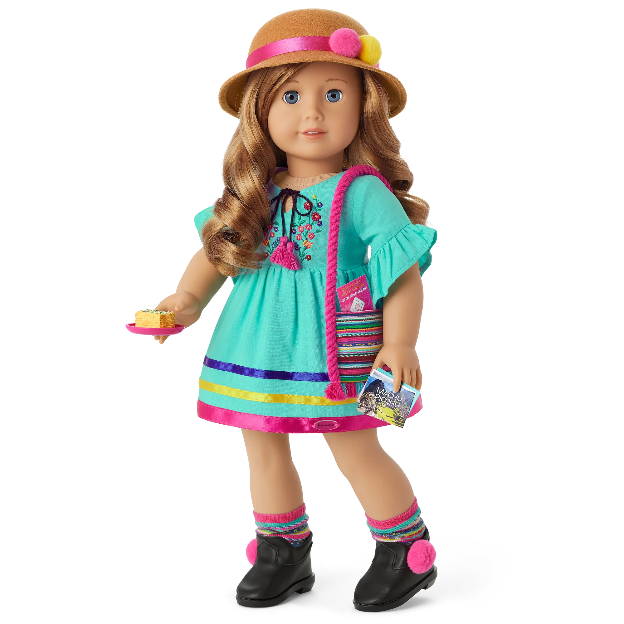 World Traveler In Peru & Peruvian Souvenir Set For 18-Inch Dolls