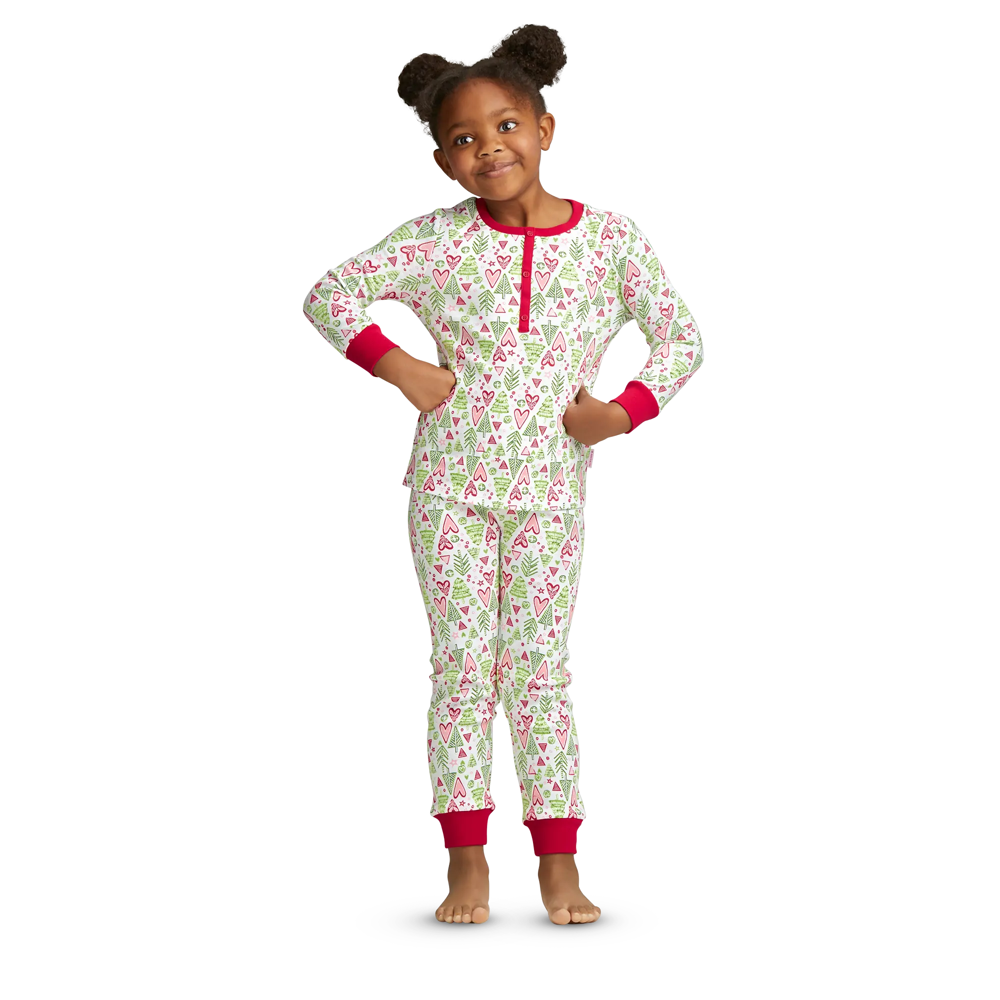 Hearts & Pines Holiday Pjs For Little Girls