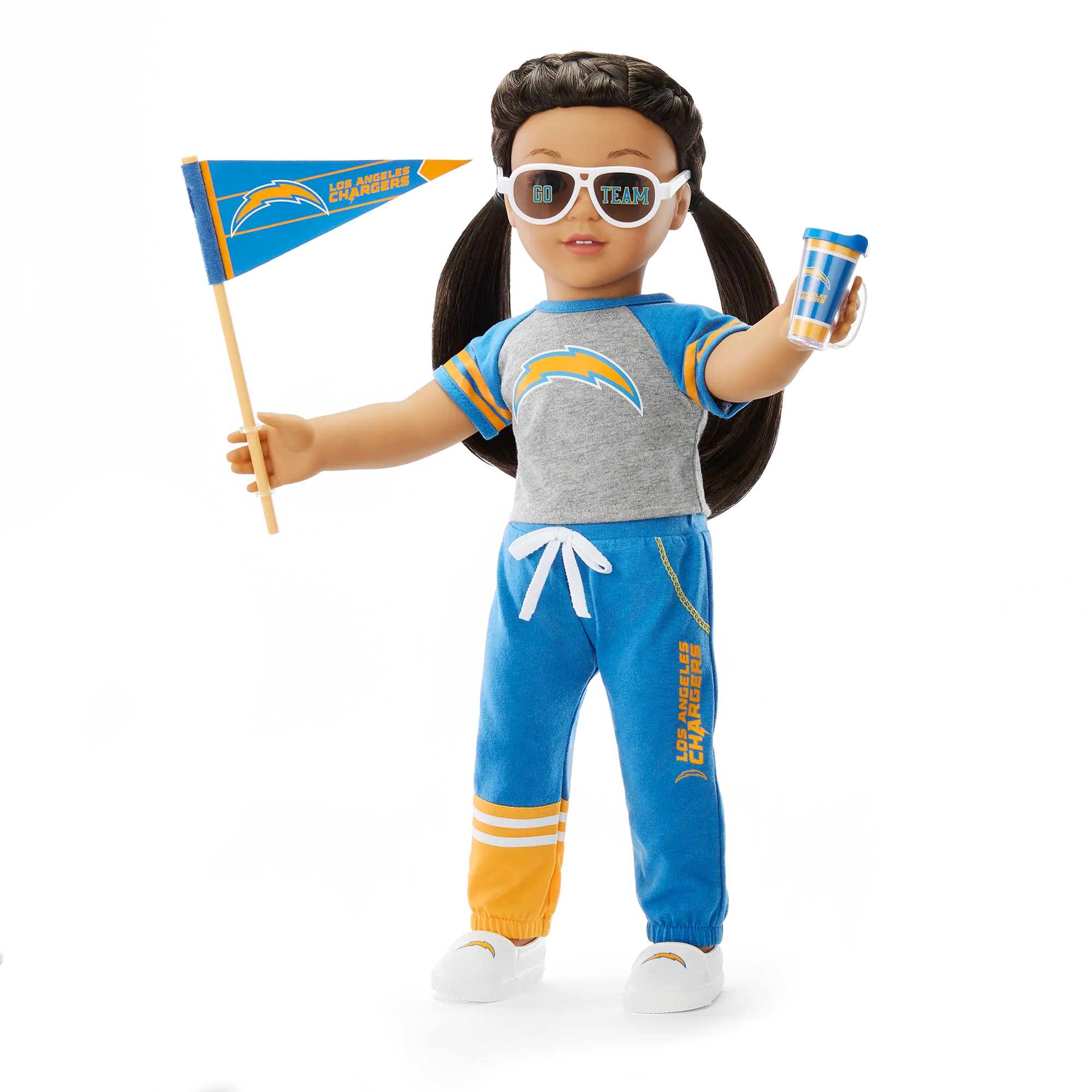 American Girl X Nfl Los Angeles Chargers Fan Outfit & Accessories For 18-Inch Dolls - Image 2