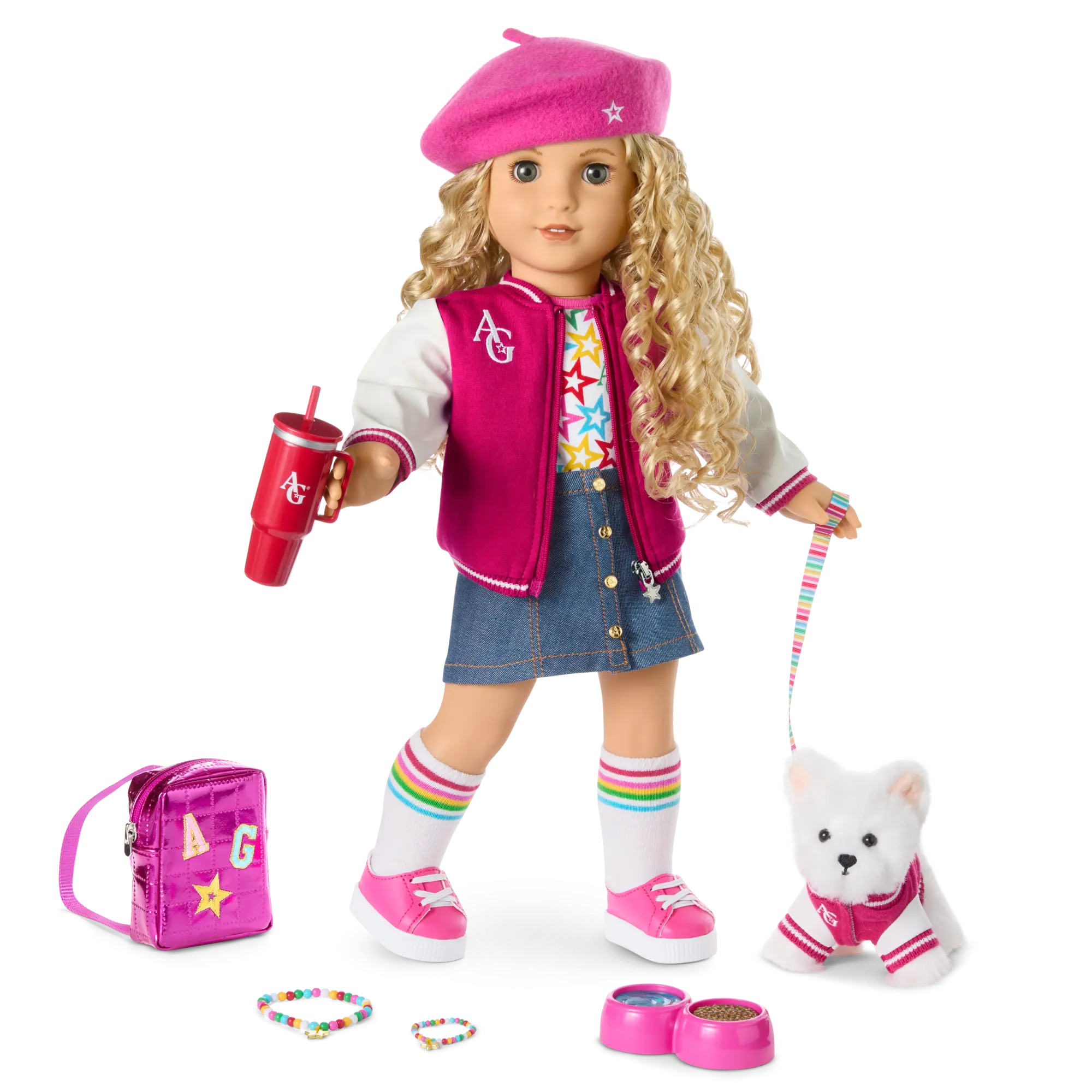 Truly Me 18-Inch Doll #115, Puppy, Mini Backpack & Accessories Ag Star Squad Bundle