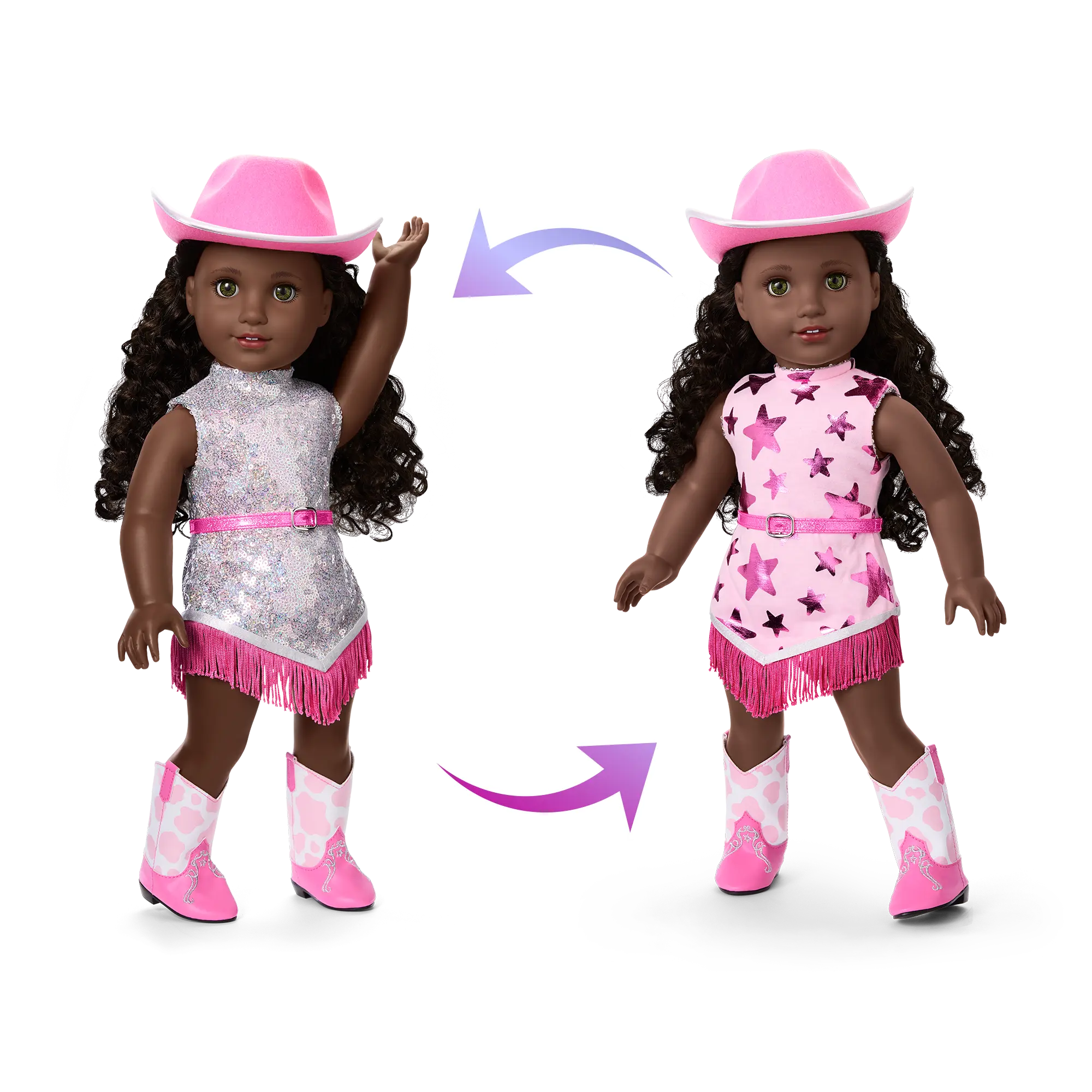 Glam Pink Cowgirl Outfit For 18-Inch Dolls - Image 3