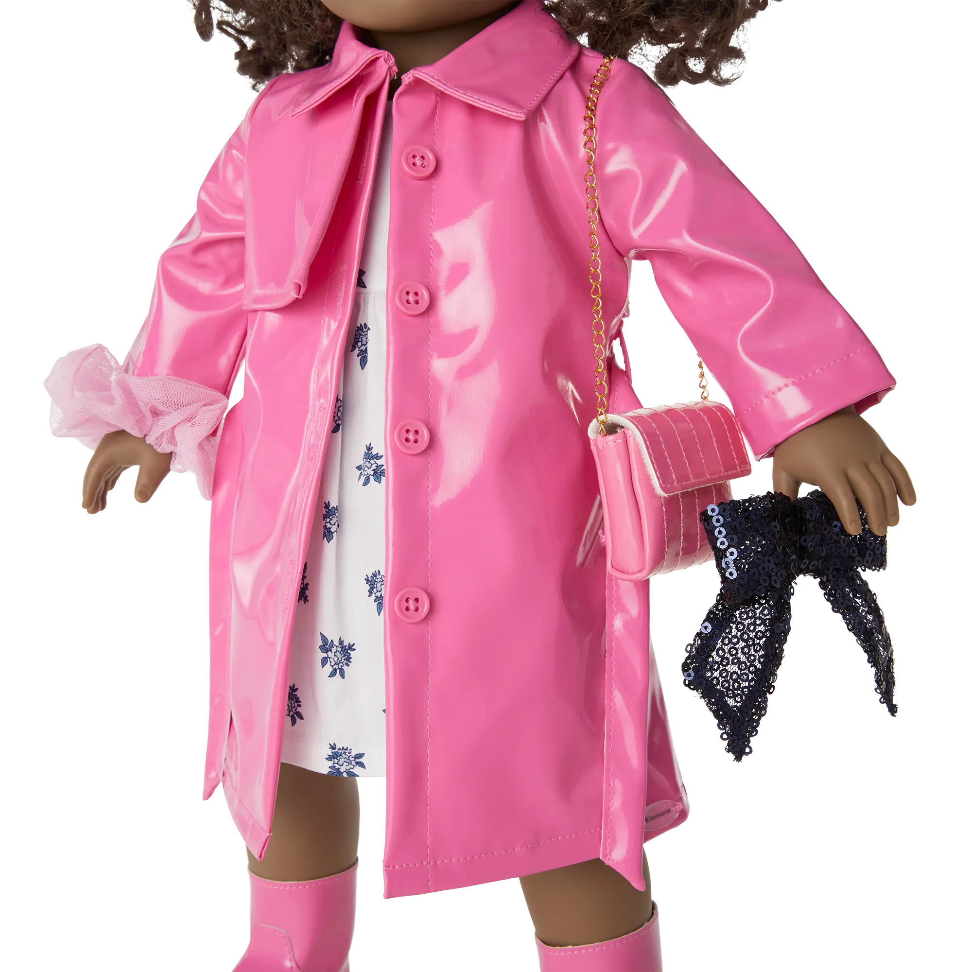 American Girl X Something Navy Perfectly Pink Trench For 18-Inch Dolls - Image 5