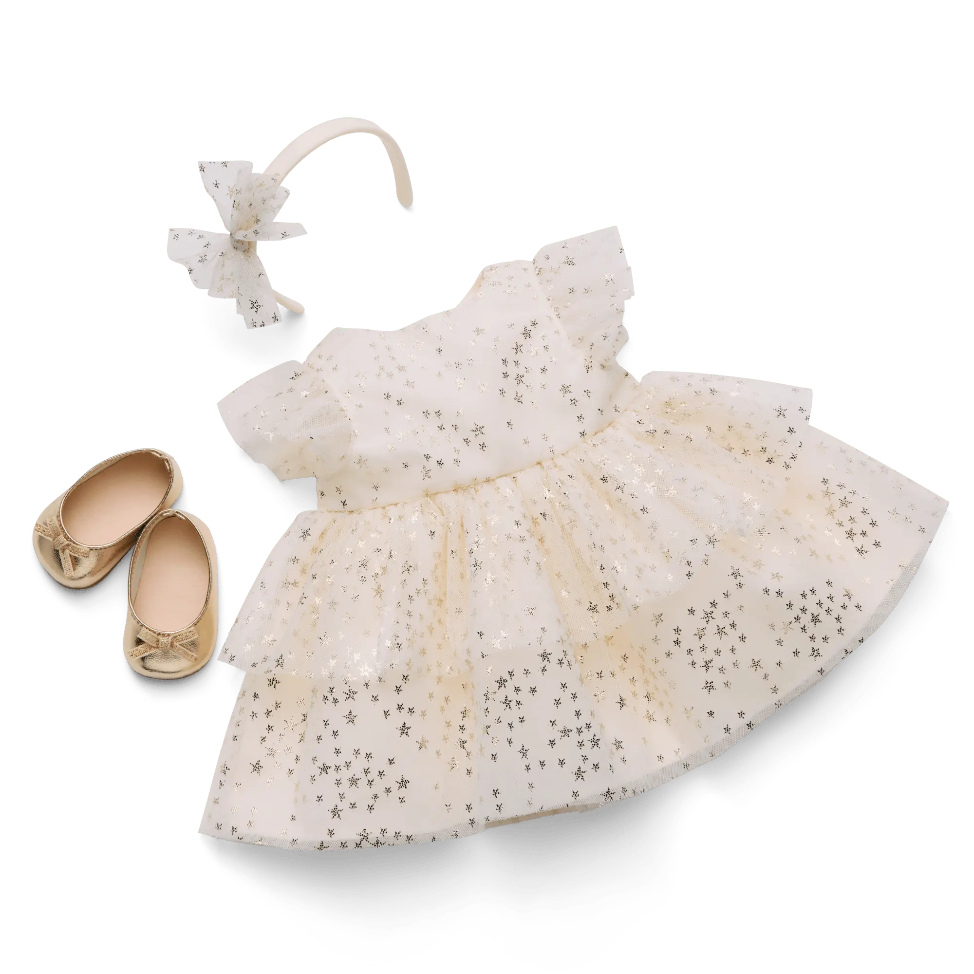 American Girl X Janie And Jack Sparkly Cream Celebration Dress For Little Girls & Bitty Baby Dolls - Image 10
