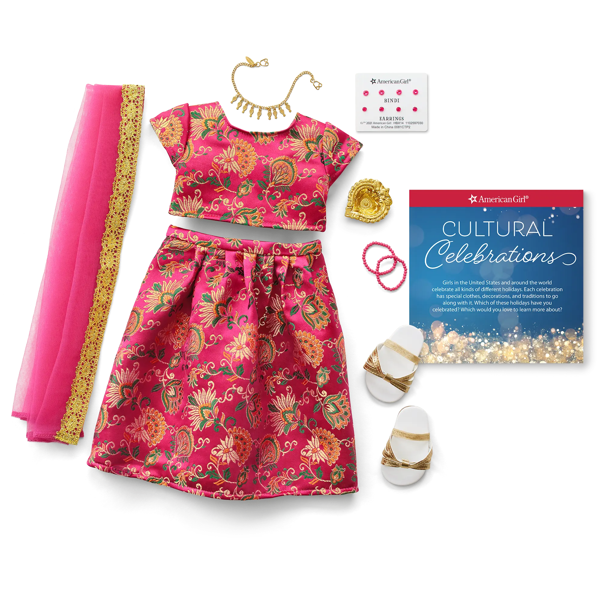 Diwali Celebration Outfit For 18-Inch Dolls