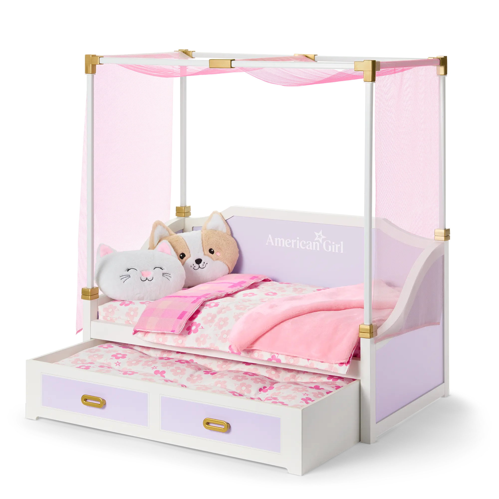 All Set For Sleepovers Canopy Bed For 18-Inch Dolls